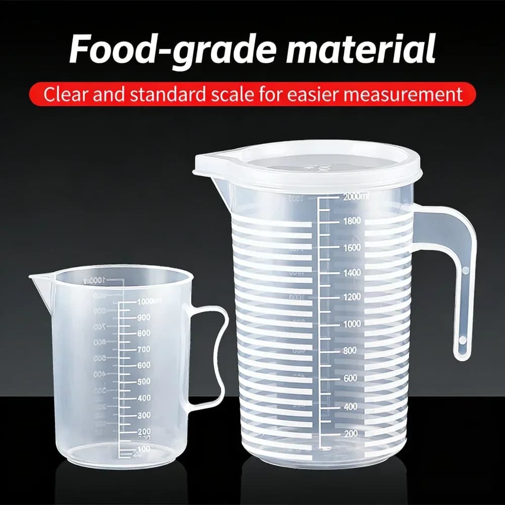 Elintarvikekelpoinen mittakannu asteikolla 100–5000 ml