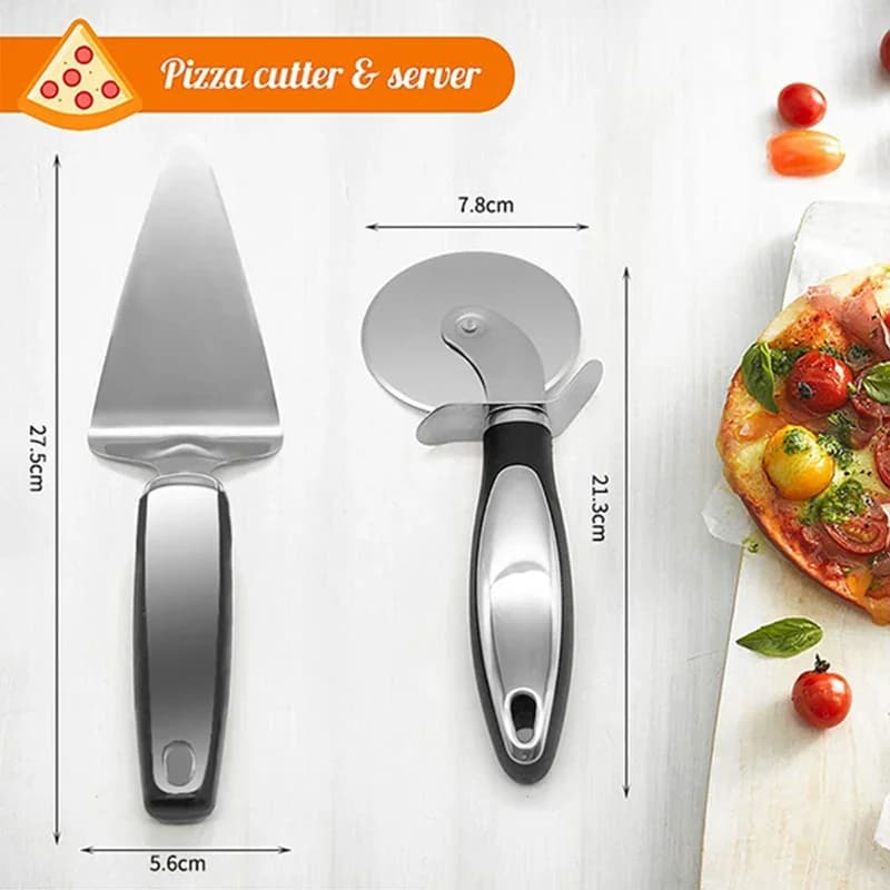 Pizzaleikkuri ruostumatonta terästä