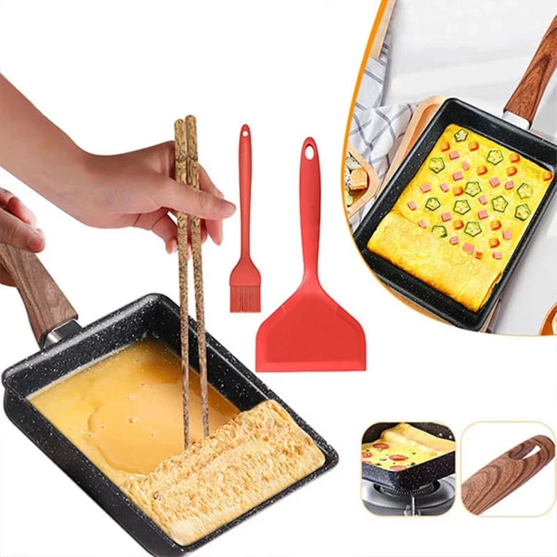 Japanilainen Tamagoyaki-munakaspannu tarttumattomalla pinnoitteella