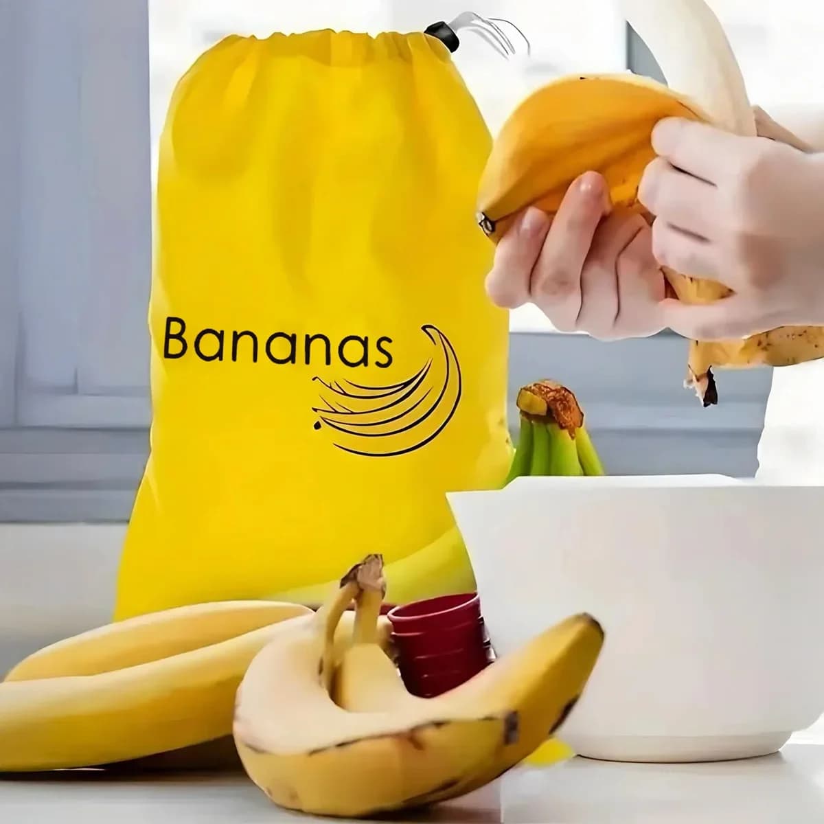 Banaanin ja vihannesten säilytyspussi (1/2/3/5 kpl)
