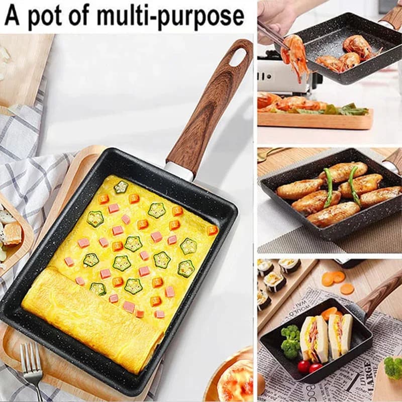 Japanilainen Tamagoyaki-munakaspannu tarttumattomalla pinnoitteella