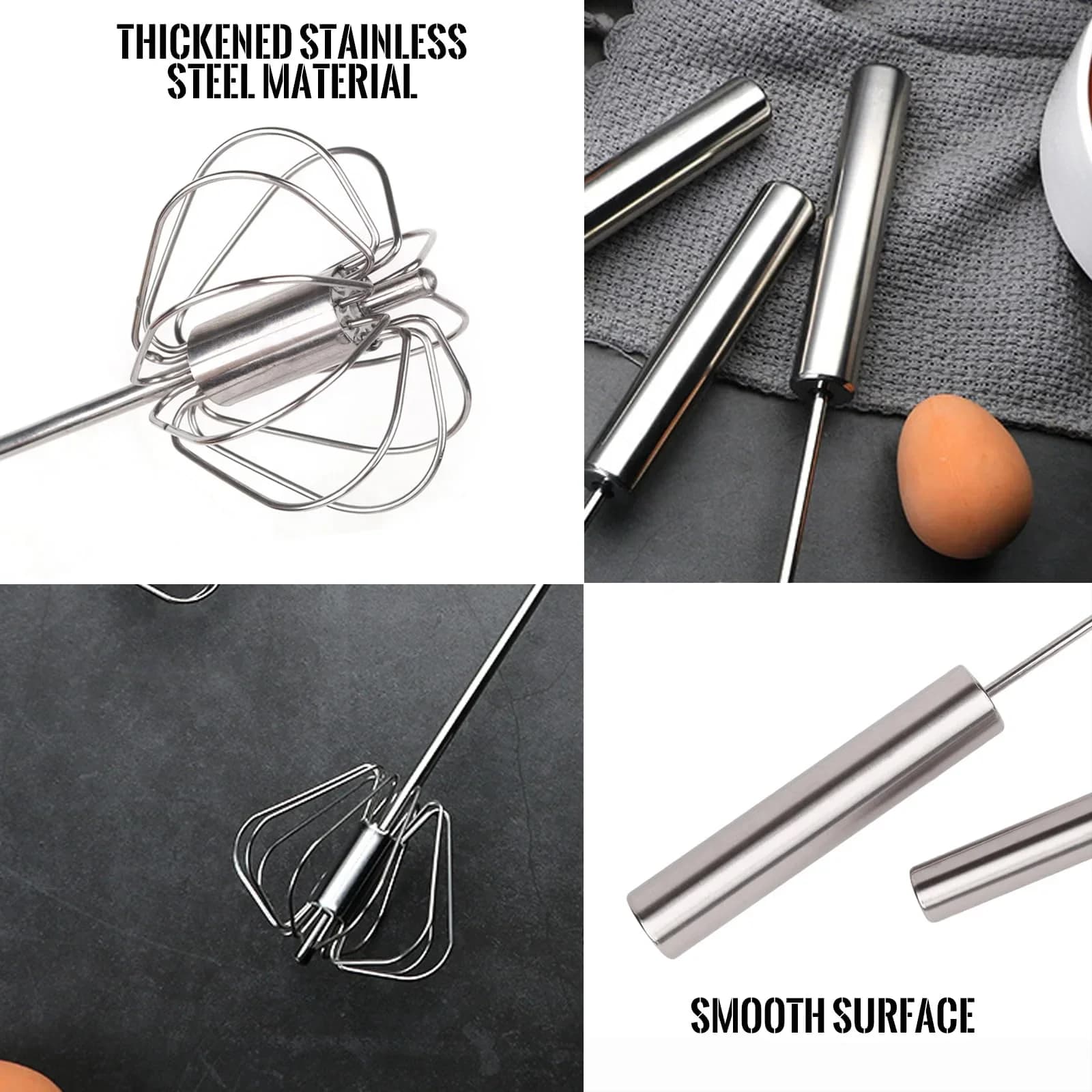 Puoliautomaattinen vispilä ruostumatonta terästä
